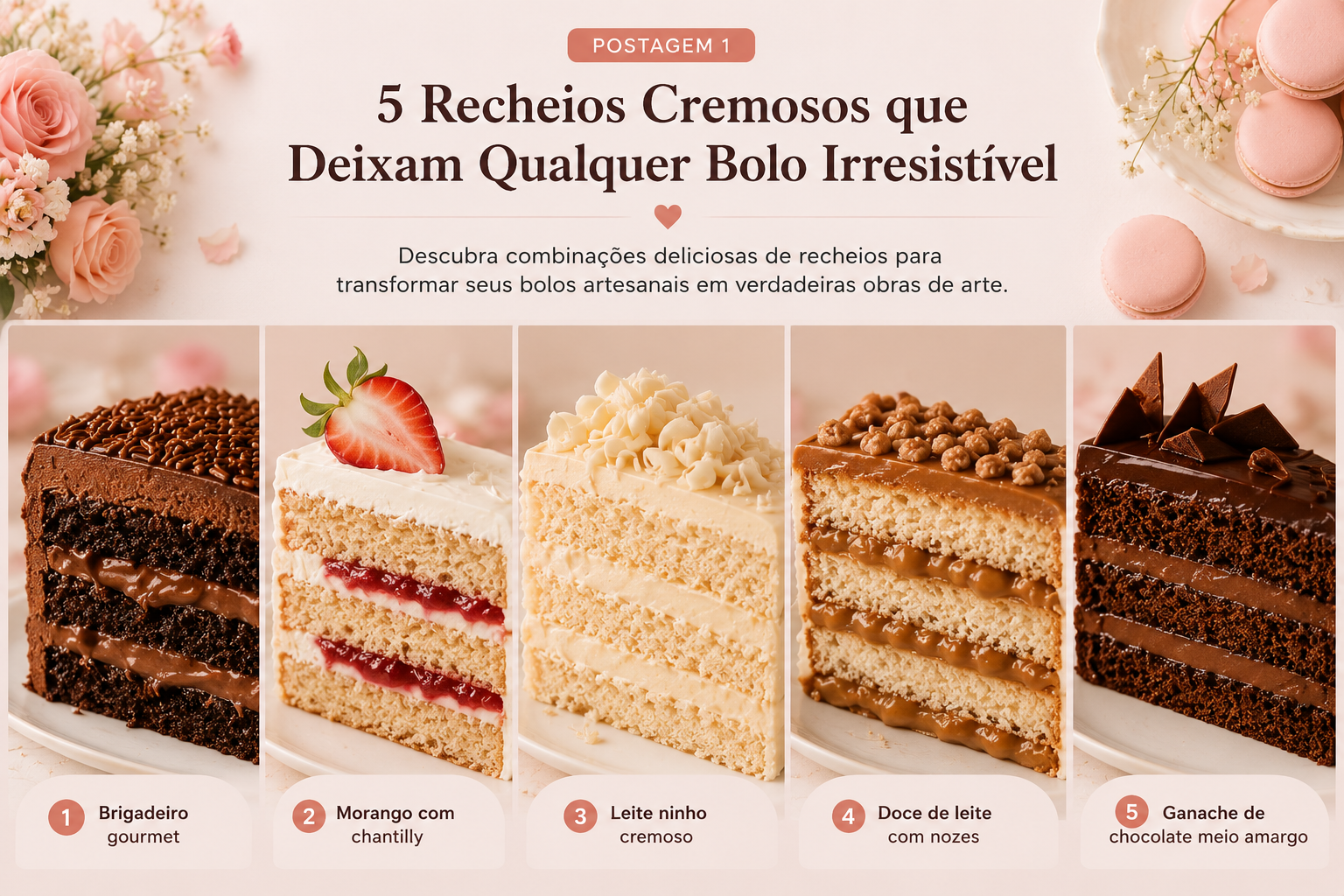 5 Recheios Cremosos que Deixam Qualquer Bolo Irresistível